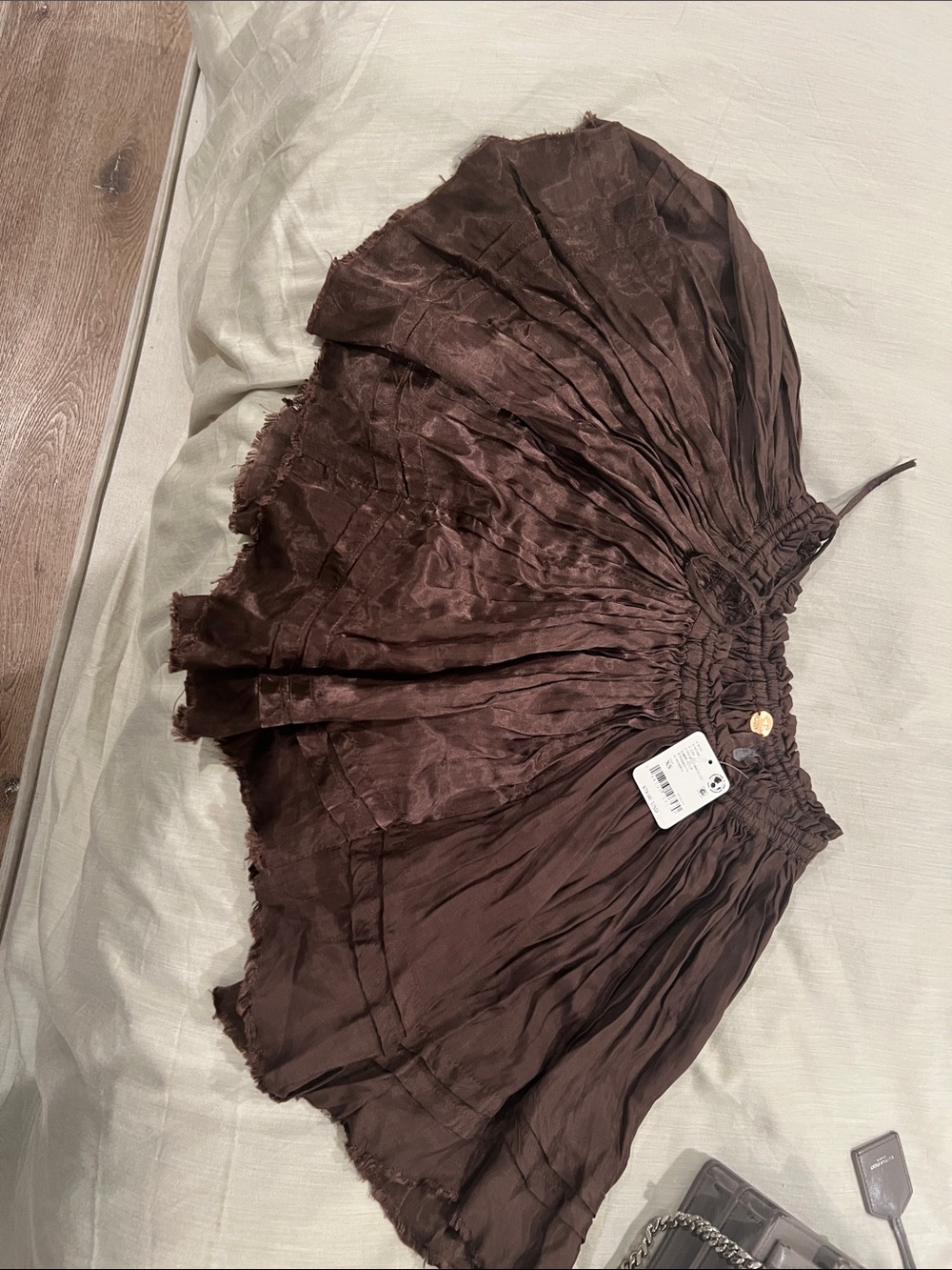 Free People Chocolate Brown Tiered Mini Skirt